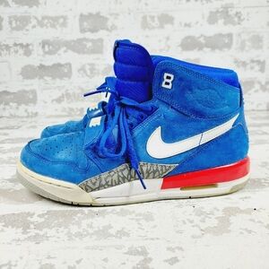 Jordan Legacy 312 Pistons Blue Lace Up Athleisure Running Sneakers I742